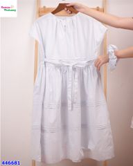 Đầm xanh min viền bèo