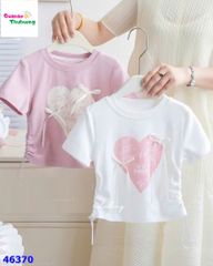 Áo trắng trái tim đính nơ