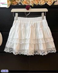 46382 - Chân váy tầng trắng ren nhung