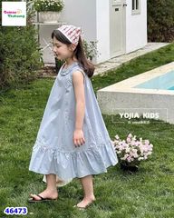 Đầm xanh cổ xếp ly