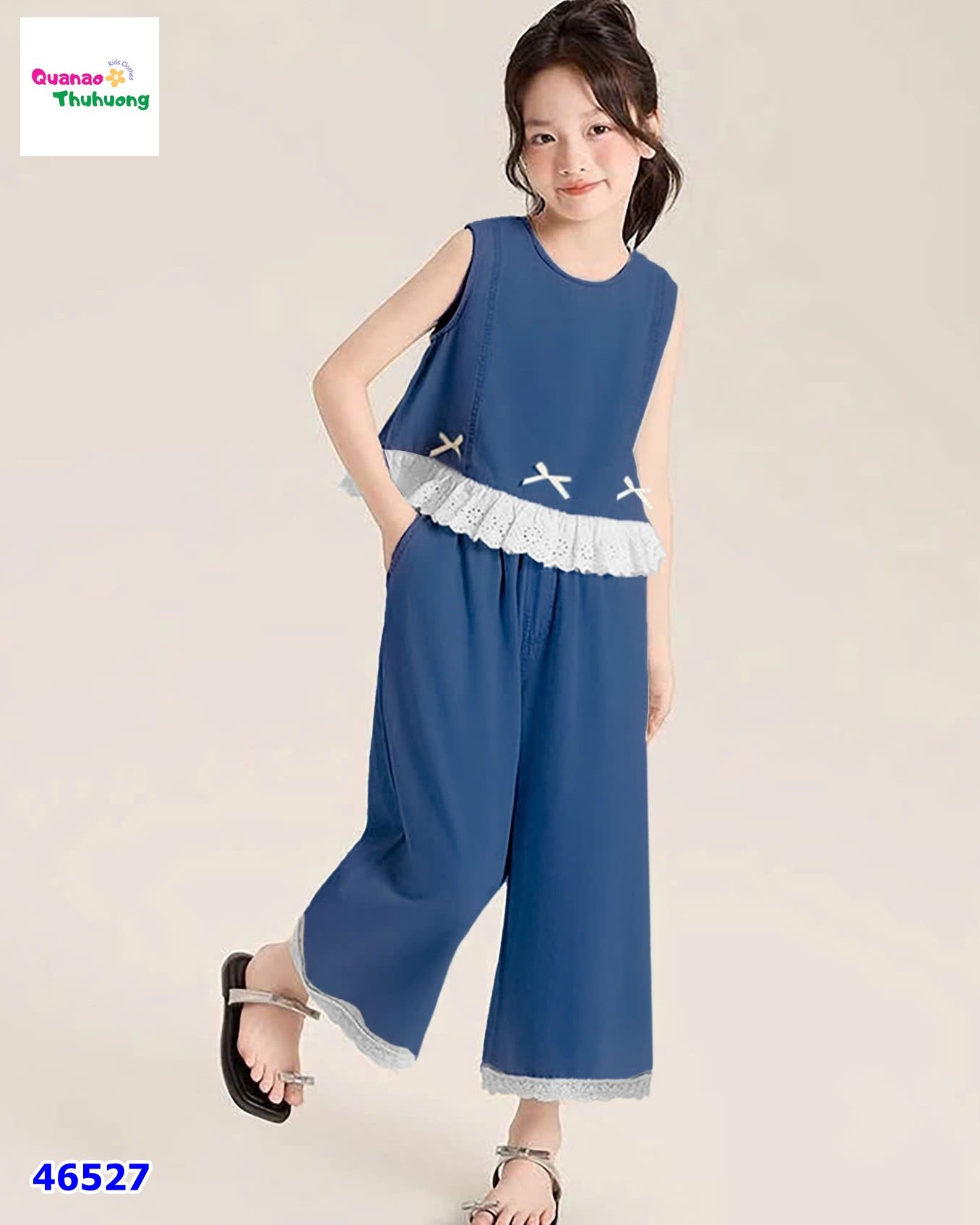 Set bộ Win xanh đậm đính nơ