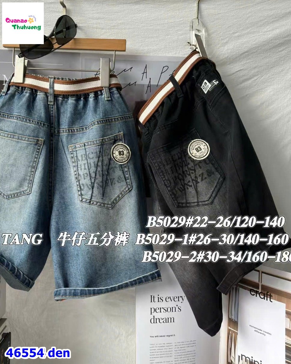 Quần short jean Bantang đen D3