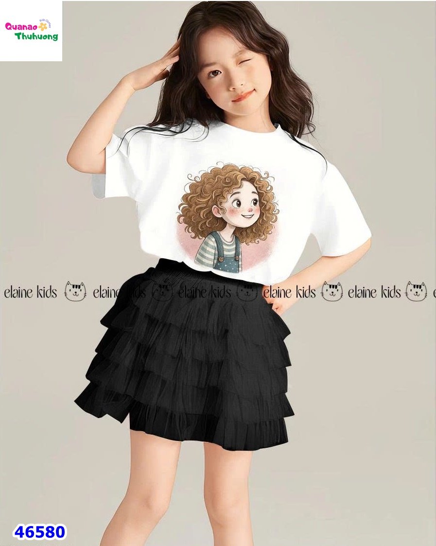 Set Elaine trắng cô gái tóc xù