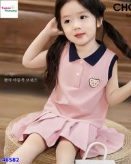 Đầm polo ChoHee hồng in gấu