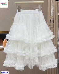 Chân váy ren trắng nhiều tầng