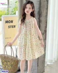 Đầm bi kem chấm bi (tặng nón cói)