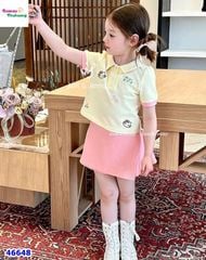 Set J&J vàng Hello Kitty, chân váy hồng