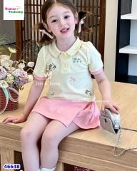 Set J&J vàng Hello Kitty, chân váy hồng