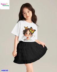 Set váy Elaine trắng cô gái Buterfly