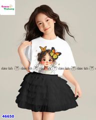 Set váy Elaine trắng cô gái Buterfly