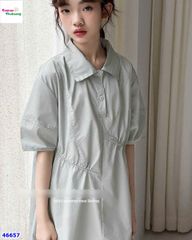 Đầm sơ mi xanh mint