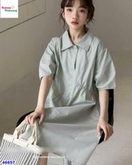 Đầm sơ mi xanh mint