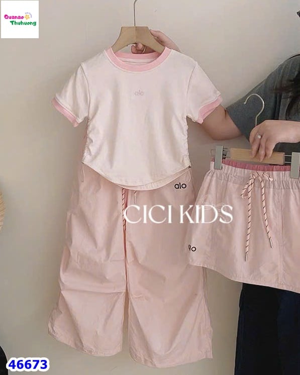 Set Cici hồng Alo, quần hồng