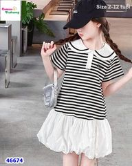 Đầm MiaKid sọc đen trắng