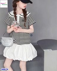 Đầm MiaKid sọc đen trắng