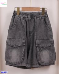 Quần short xám loang túi hộp