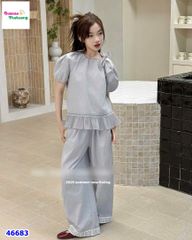 Set bộ xanh viền ren, quần dài