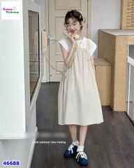 Set đầm yếm xám, áo trắng