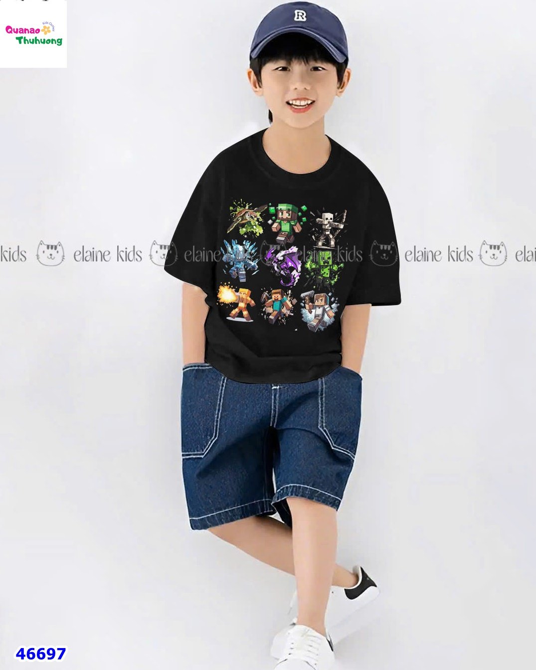 Bộ Elaine đen Minecraft