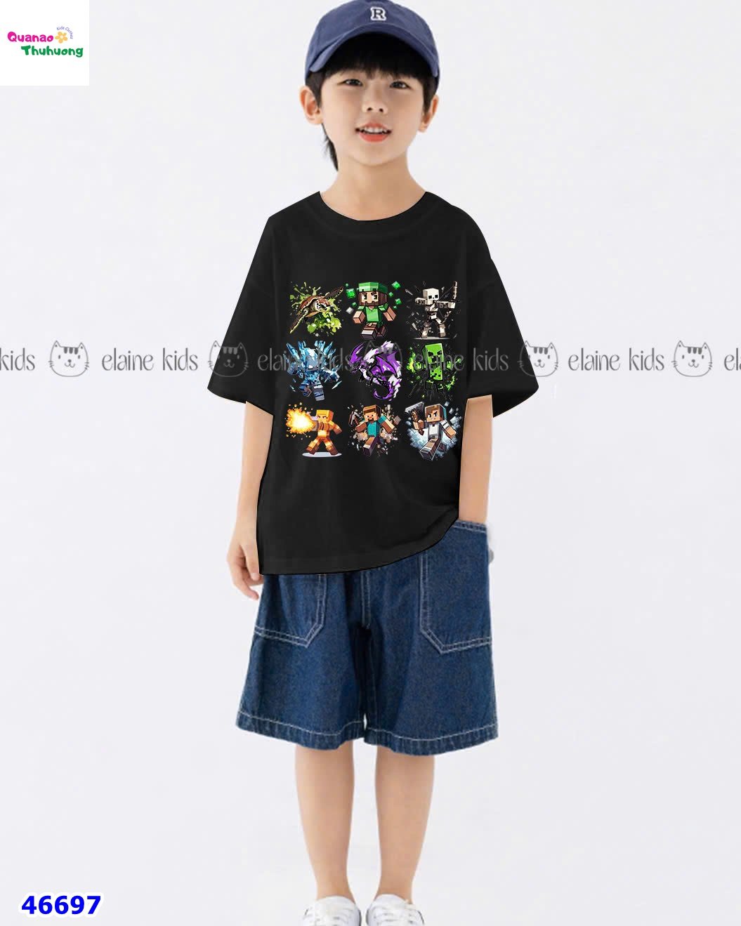 Bộ Elaine đen Minecraft