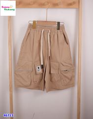 Quần short kaki nâu túi hộp