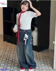 Quần Jean dài xanh Hello Kitty