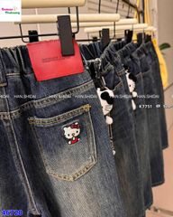 Quần Jean dài xanh Hello Kitty