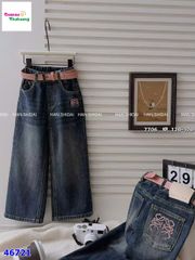 Quần Jean xanh thêu nơ hồng