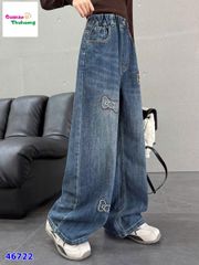 Quần Jean xanh thêu nơ