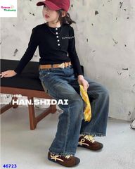 Quần Jean HSD xanh thêu ALO vàng