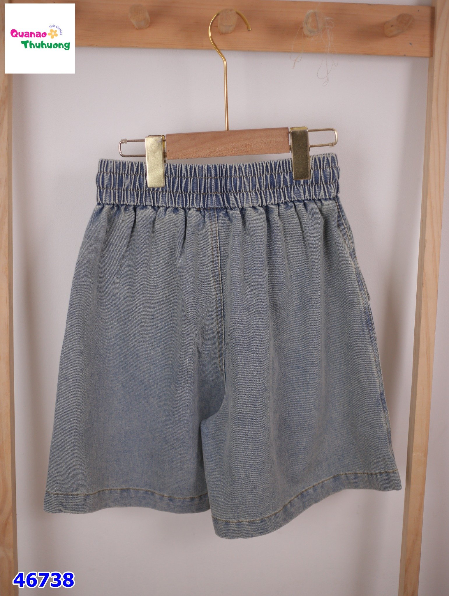 Quần short jean phối túi