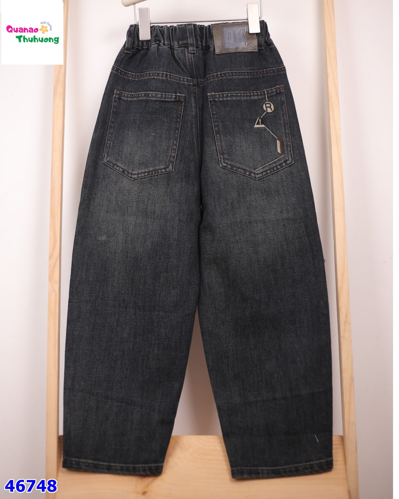 Quần jean Bantang đen túi R