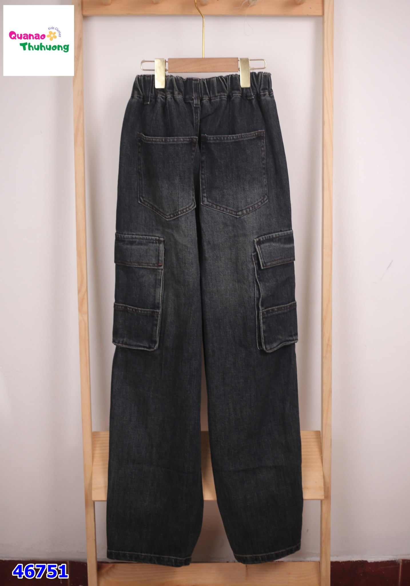 Quần jean Bantang đen túi hộp LCFL