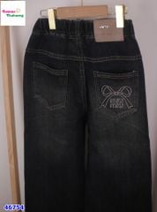 Quần jean xanh túi nơ Miu miu