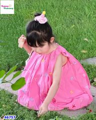 Đầm bí Miakid hồng nơ