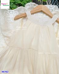 Đầm yếm MLS kem hoa nổi