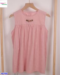 Đầm hồng sát nách thêu hoa