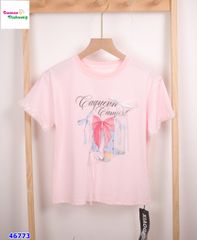 Áo hồng đính nơ