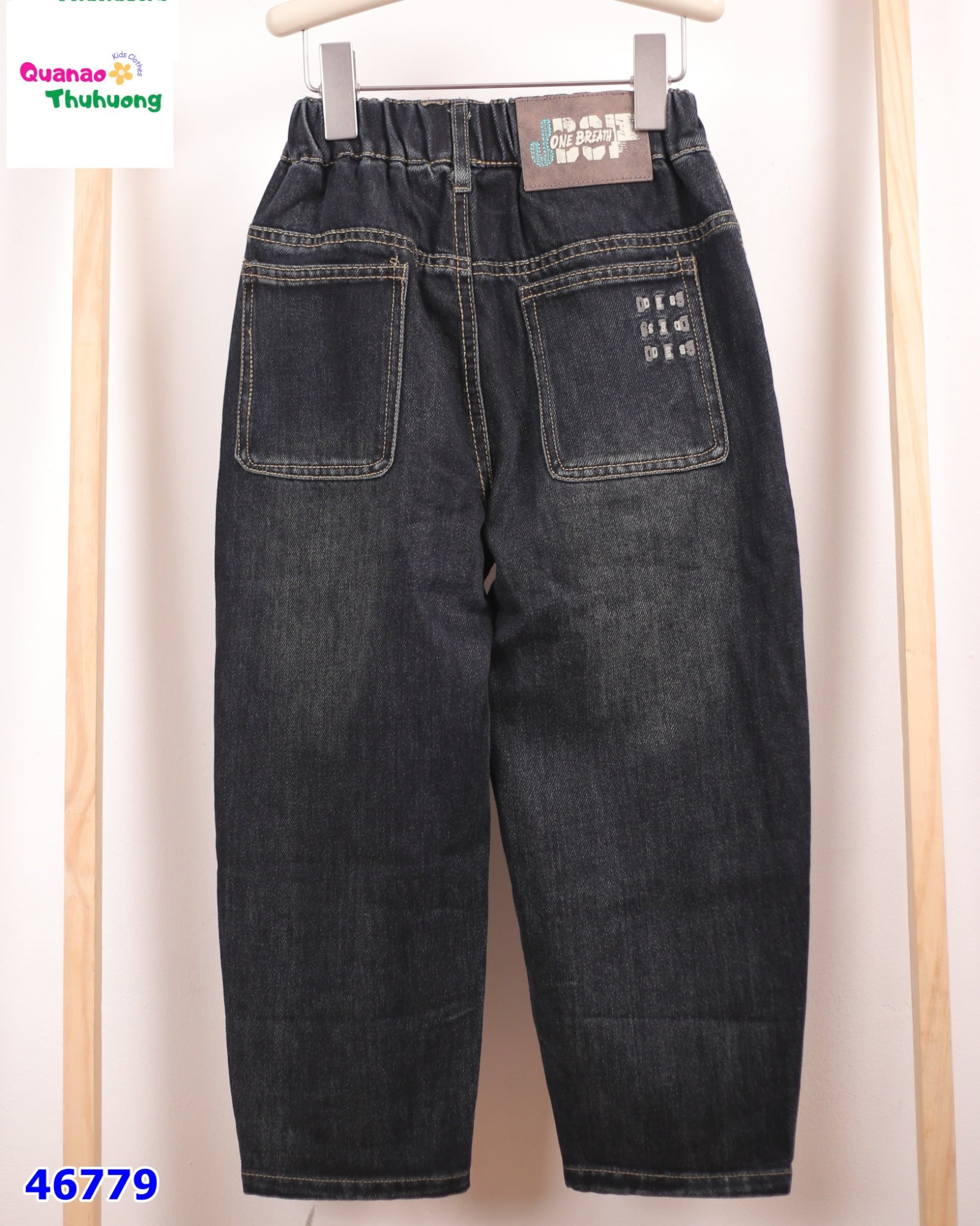 Quần jean dài đen loang one Beath