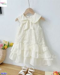 Đầm June kem hoa váy tầng