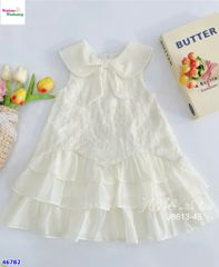 Đầm June kem hoa váy tầng