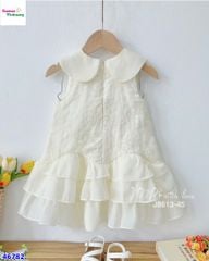 Đầm June kem hoa váy tầng