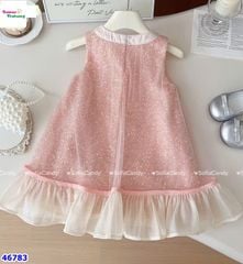 Đầm tiệc Sofia hồng kim tuyến đính nơ