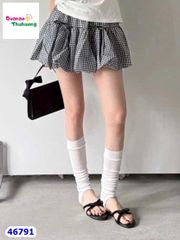 Chân váy bí caro đen