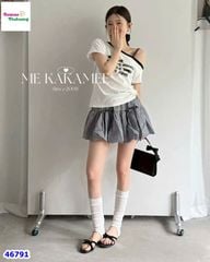 Chân váy bí caro đen