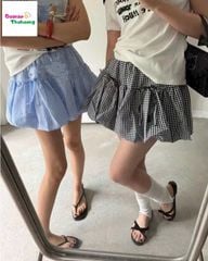 Chân váy bí caro đen