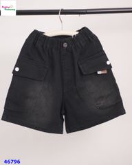 Quần short jean Bantang đen túi hộp