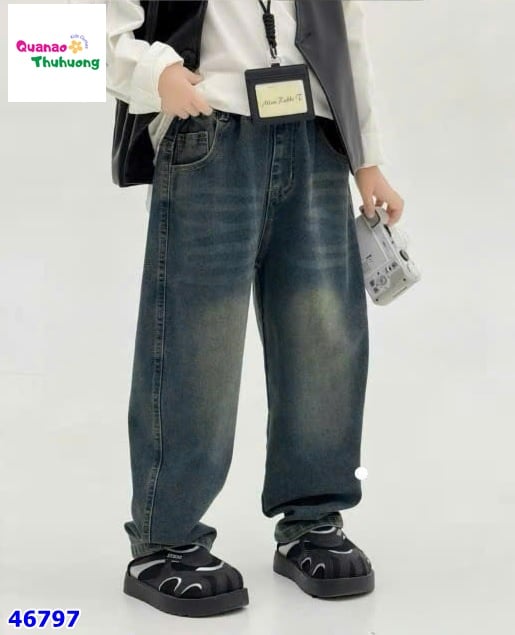 Quần jean dài xanh túi W