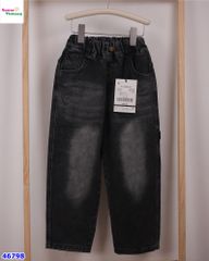 Quần jean dài đen túi W