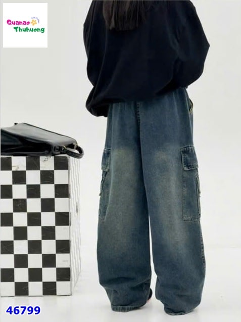 Quần jean dài xanh túi hộp